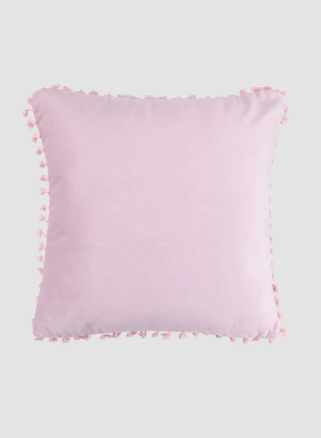 ebb & flow Velvet Tassel Cushion, Unique Luxury Quality Decor Items for the Perfect Stylish Home Pink 45 x 45cm