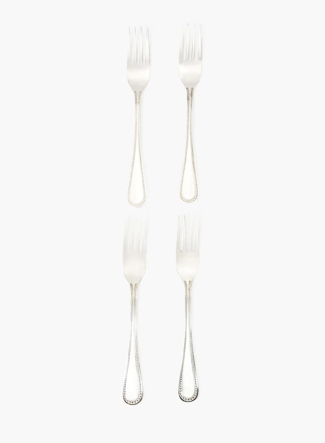 Amal 4 Piece Forks Set - Made Of Stainless Steel - Silverware Flatware - Fork Set - Serves 4 - Design Silver Mallow
