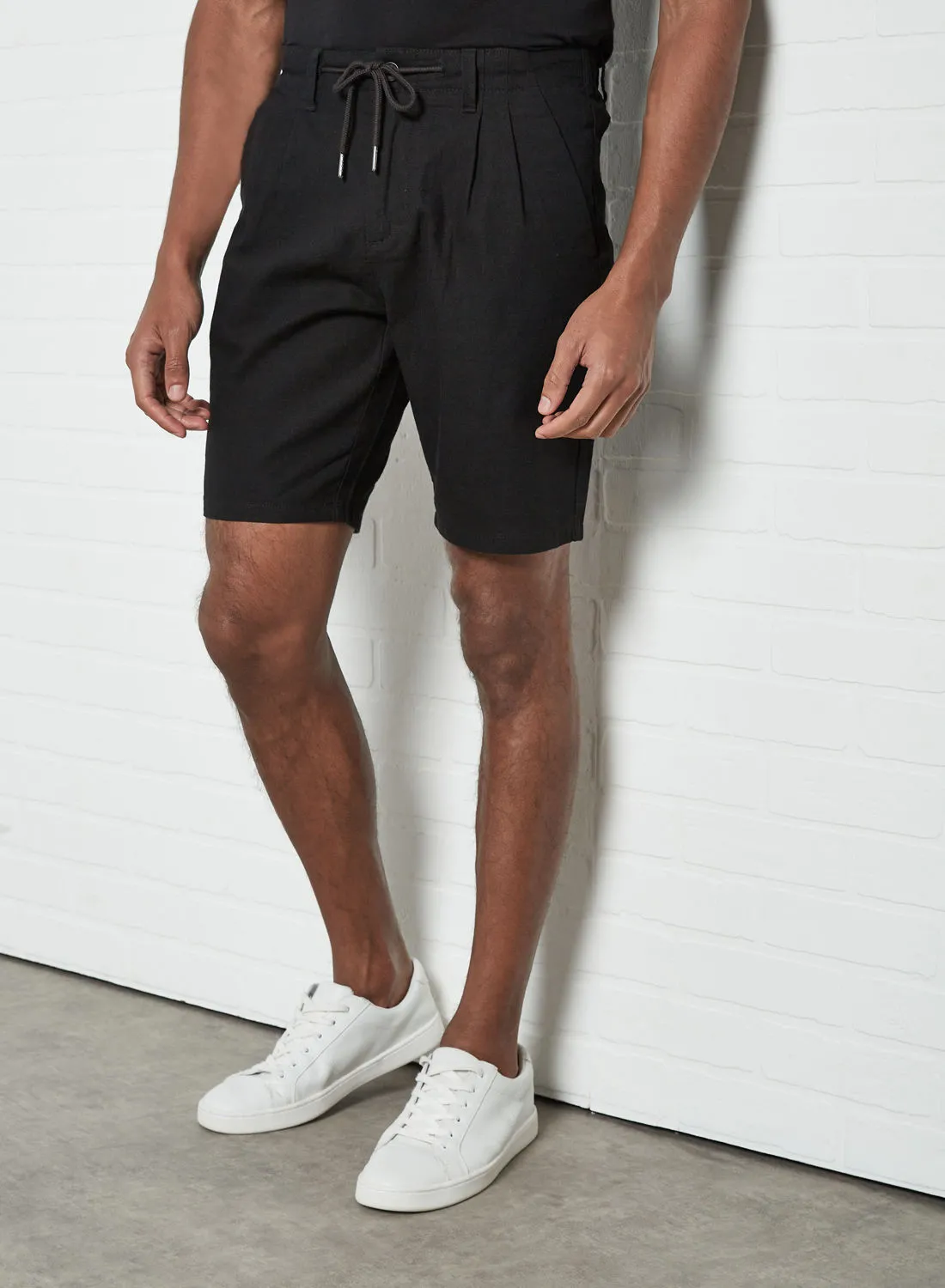 ONLY & SONS Linen Mix Shorts Black