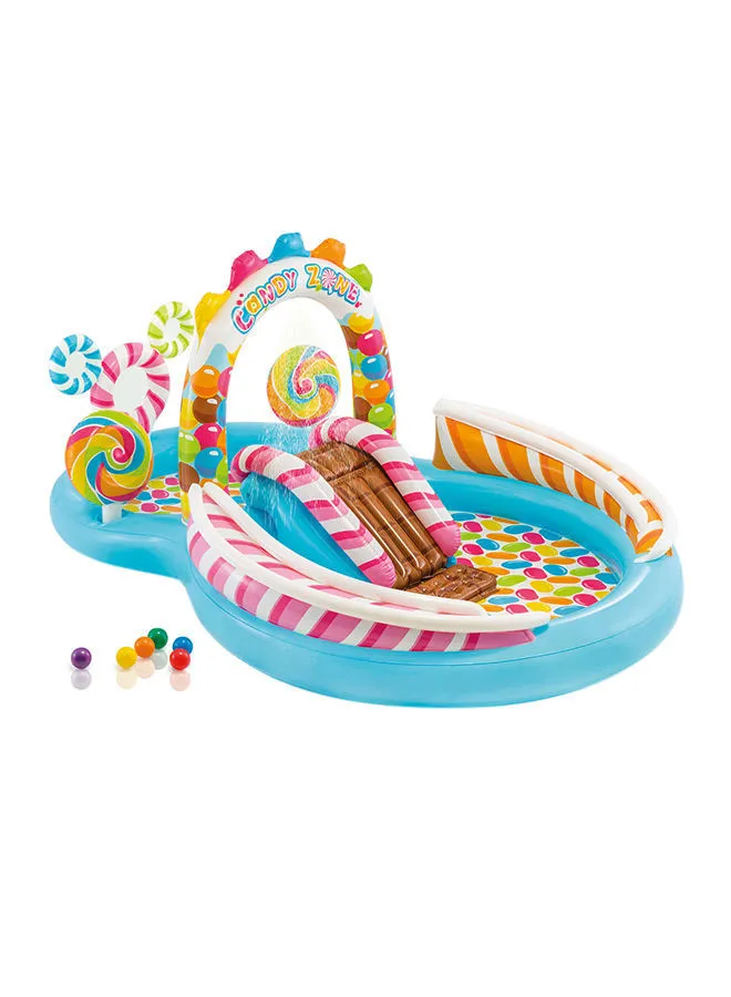 INTEX Unique Design Fantastic Water Slide Candy Zone Play Center Inflatable Foldable Portable Lightweight Swimming Pool 295x191x130cm