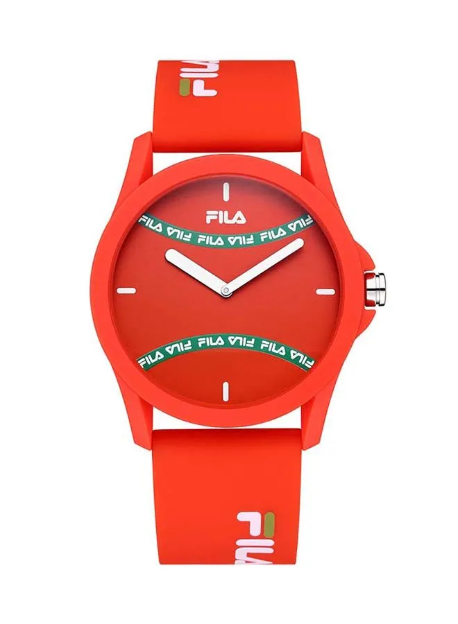 FILA Analog Watch For Men Red Dial Red Silicone Strap