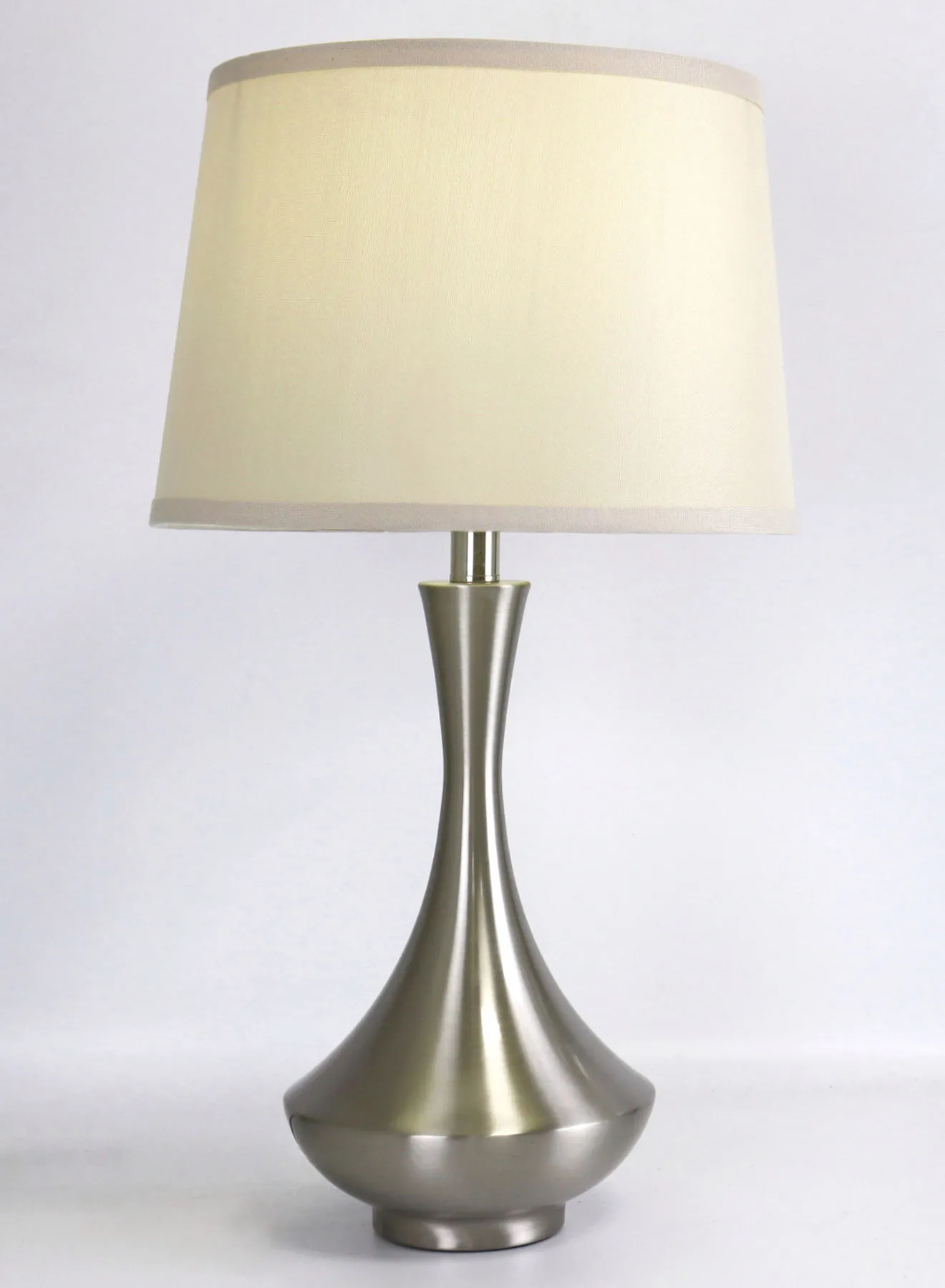 مصباح طاولة زجاجي بتصميم عصري من ebb & flow مادة فاخرة فريدة من نوعها ذات جودة عالية للمنزل الأنيق RSN71045 الساتان النيكل 13 × 23.6