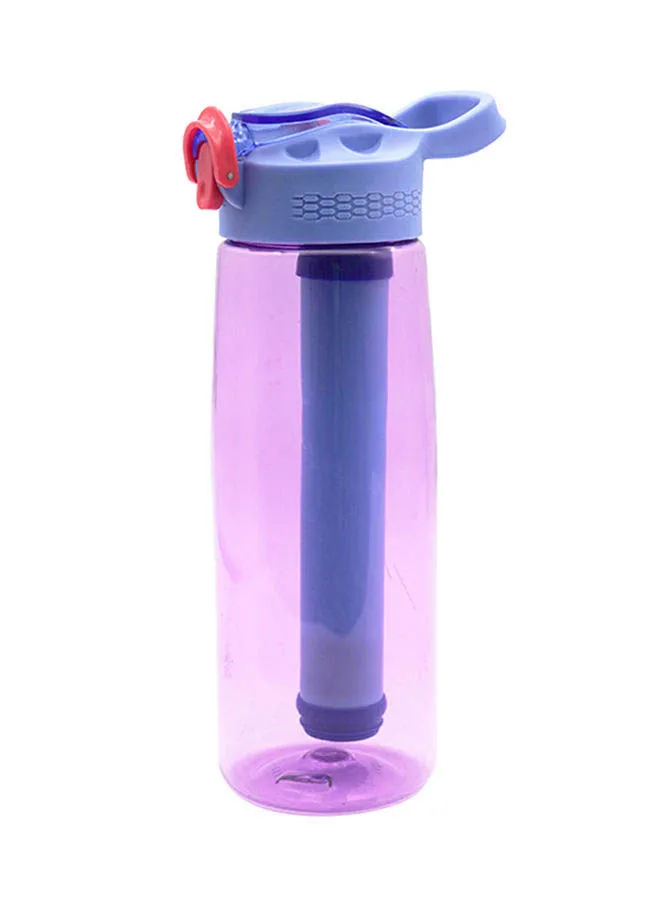 Amal 600 ml Water Bottle - Plastic - Portable - Bottle - With - Straw And Push Button - Water Bottle - A Bottle Of Water - Purple
