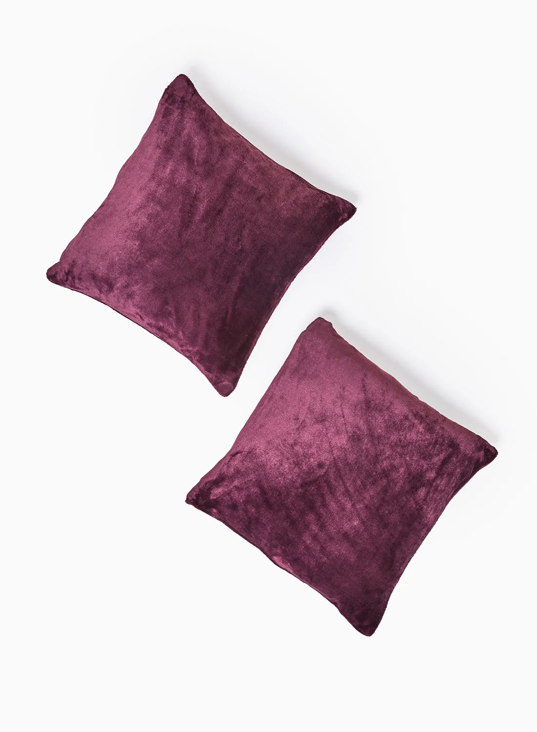 Amal Decorative Pillow Velvet Feel - Size Purple - 100% Polyester 2 Piece - Bedroom Or Living Room Decoration