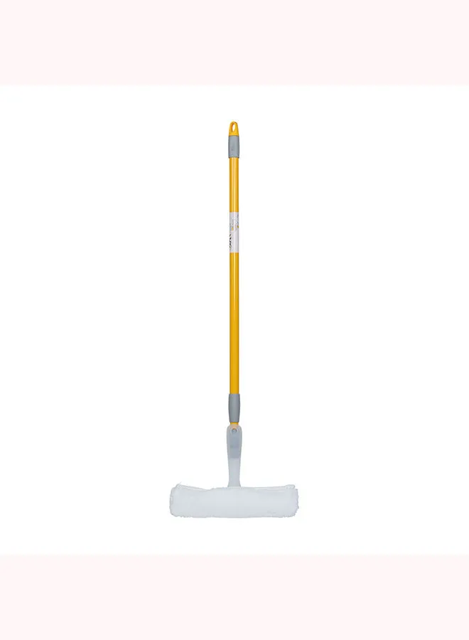 APEX Microfibre Window Washer Squeegee With Telescopic Handle Yellow/Grey/White 25cm