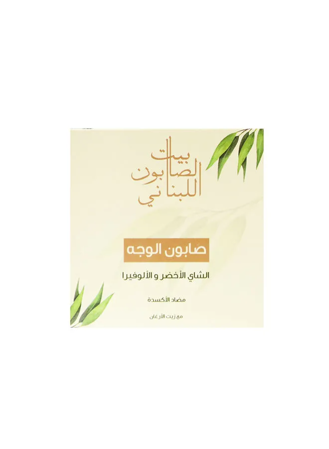صابون بيت الصابون اللوبني للوجه بالشاي الأخضر والصبار 120 جرام