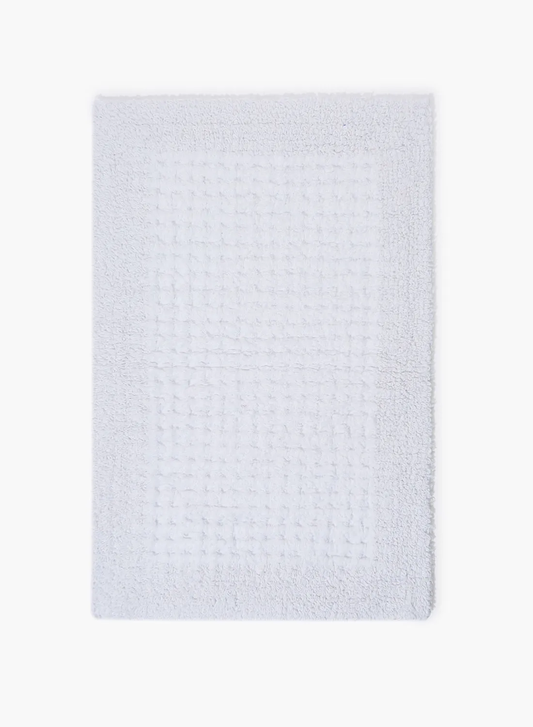 Amal Bath Mat - 100% Cotton 1720 GSM - Home Essential Bathroom Mat Reversible White 40 x 60cm