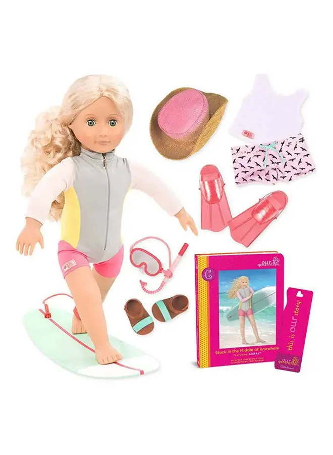 Our Generation Deluxe Coral Doll With Book- BD31065ATZ, Age 3+ Years 31.75x12.7x50.8cm