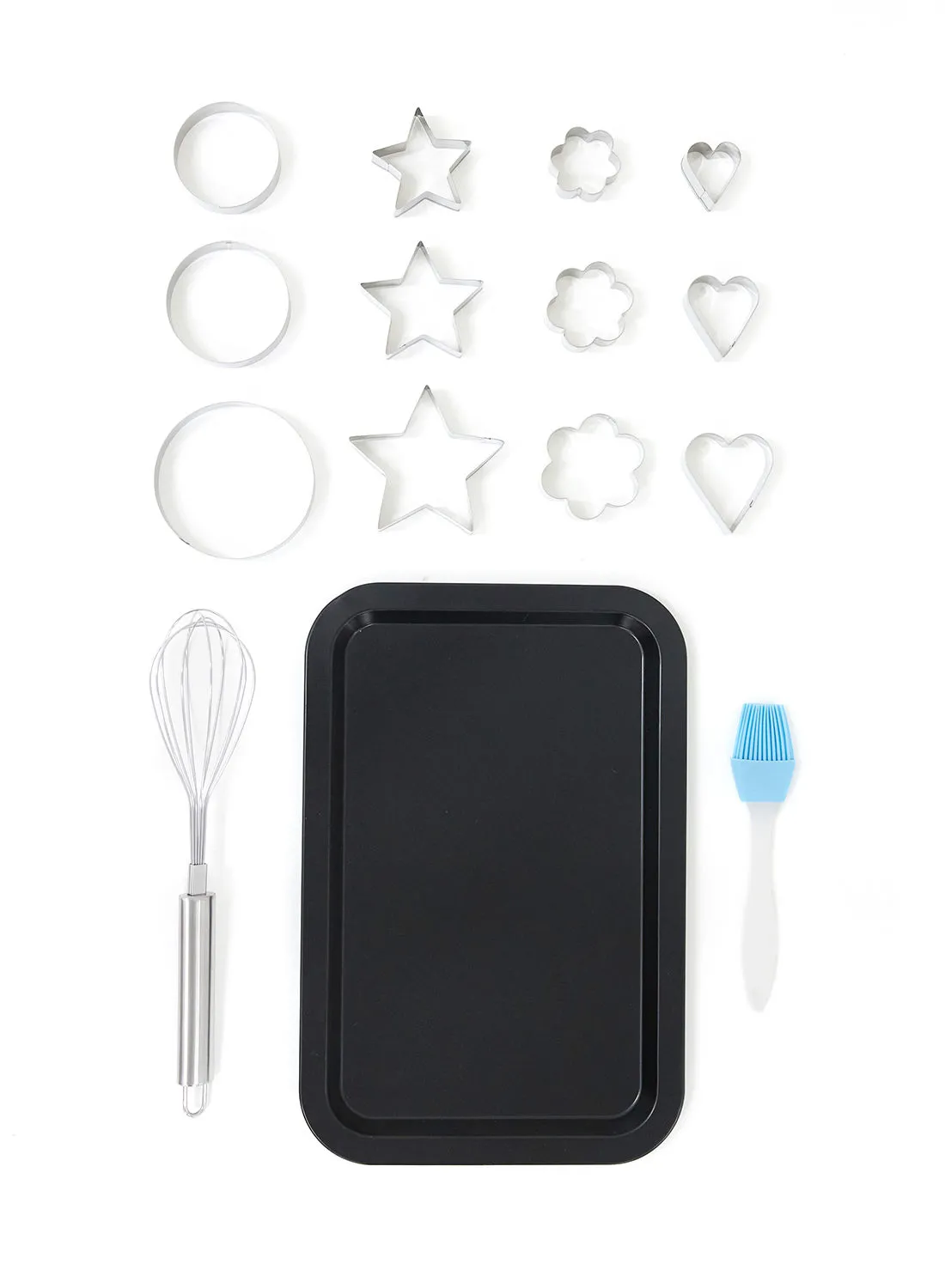 Noon East 15 Piece Oven Pan Set - Made Of Carbon Steel - Geometric Shapes - Baking Pan - Oven Trays - Cake Tray - Oven Pan - Black Black Geometric Shapes
