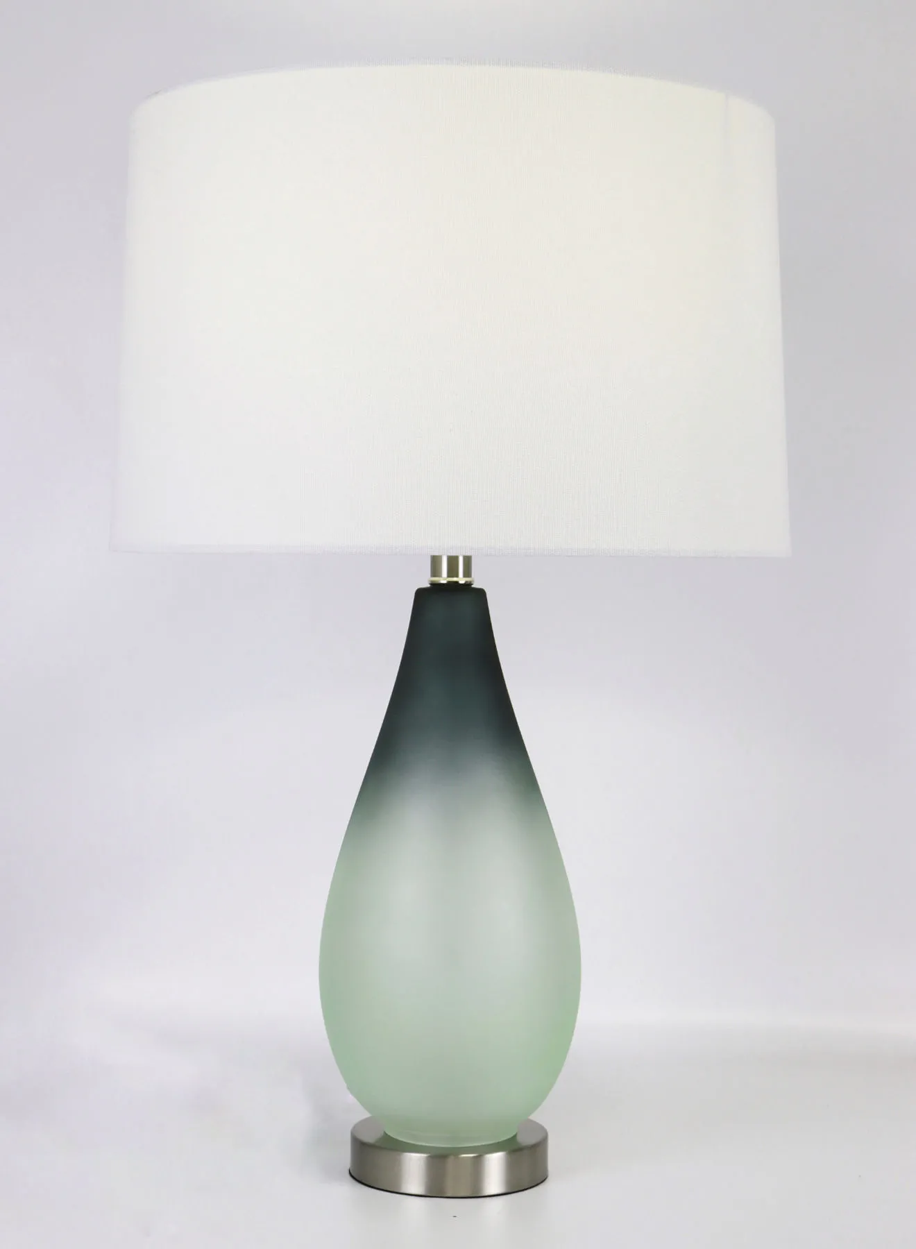 مصباح طاولة زجاجي بتصميم عصري من ebb & flow مادة فاخرة فريدة من نوعها ذات جودة عالية لمنزل أنيق مثالي RSN71044 رمادي غامق 16 × 25
