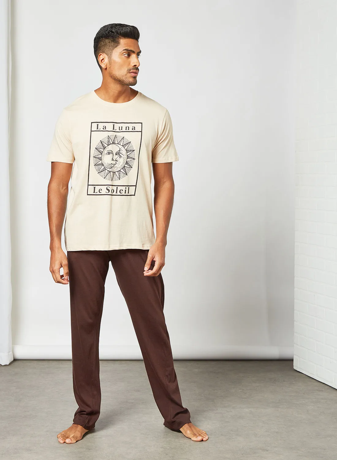 BRAVE SOUL Graphic Print T-Shirt and Pants Set Multicolour