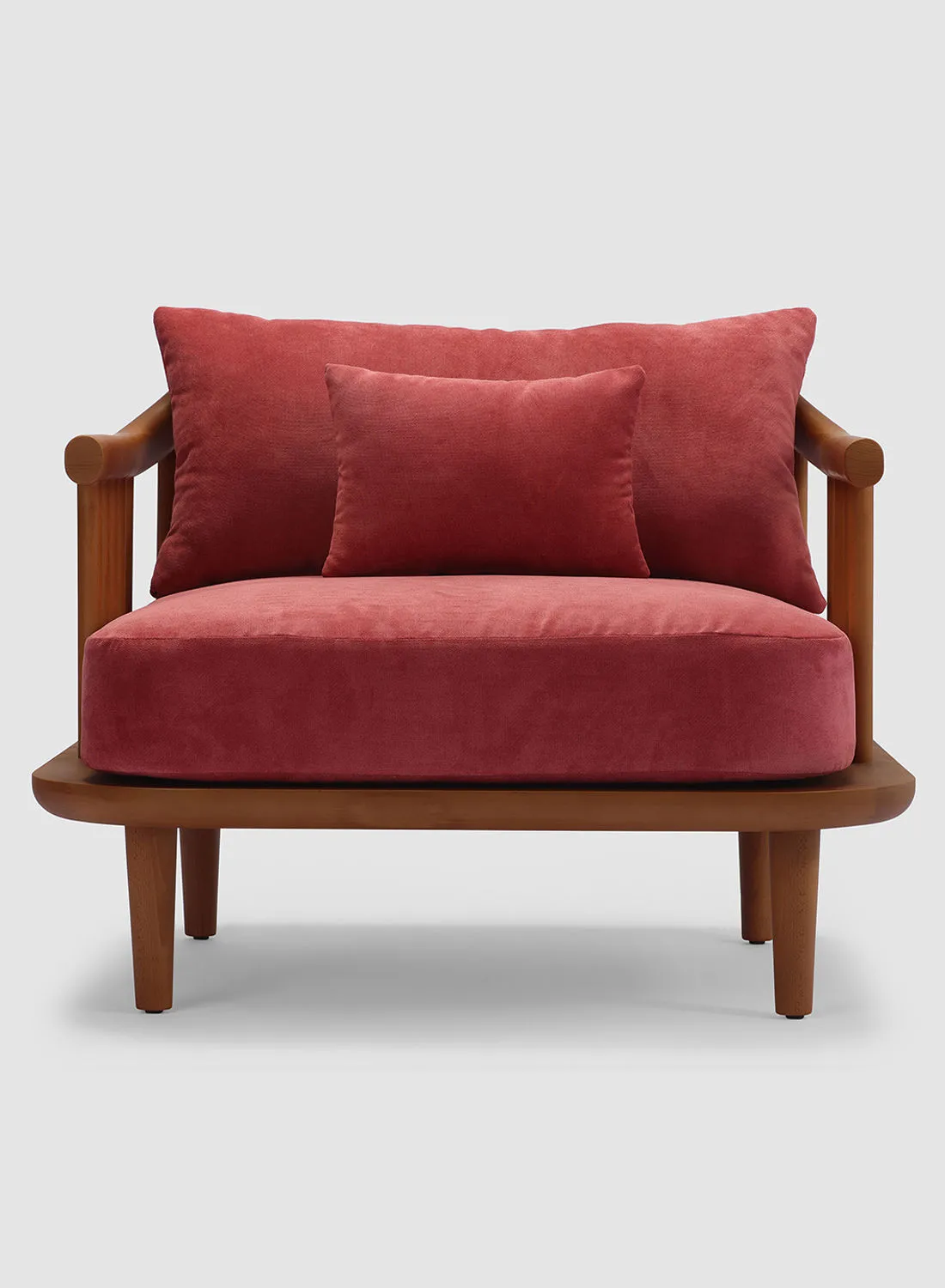 ebb & flow Armchair Luxurious - Raleigh Collection In Red Wood Size 870X800X750