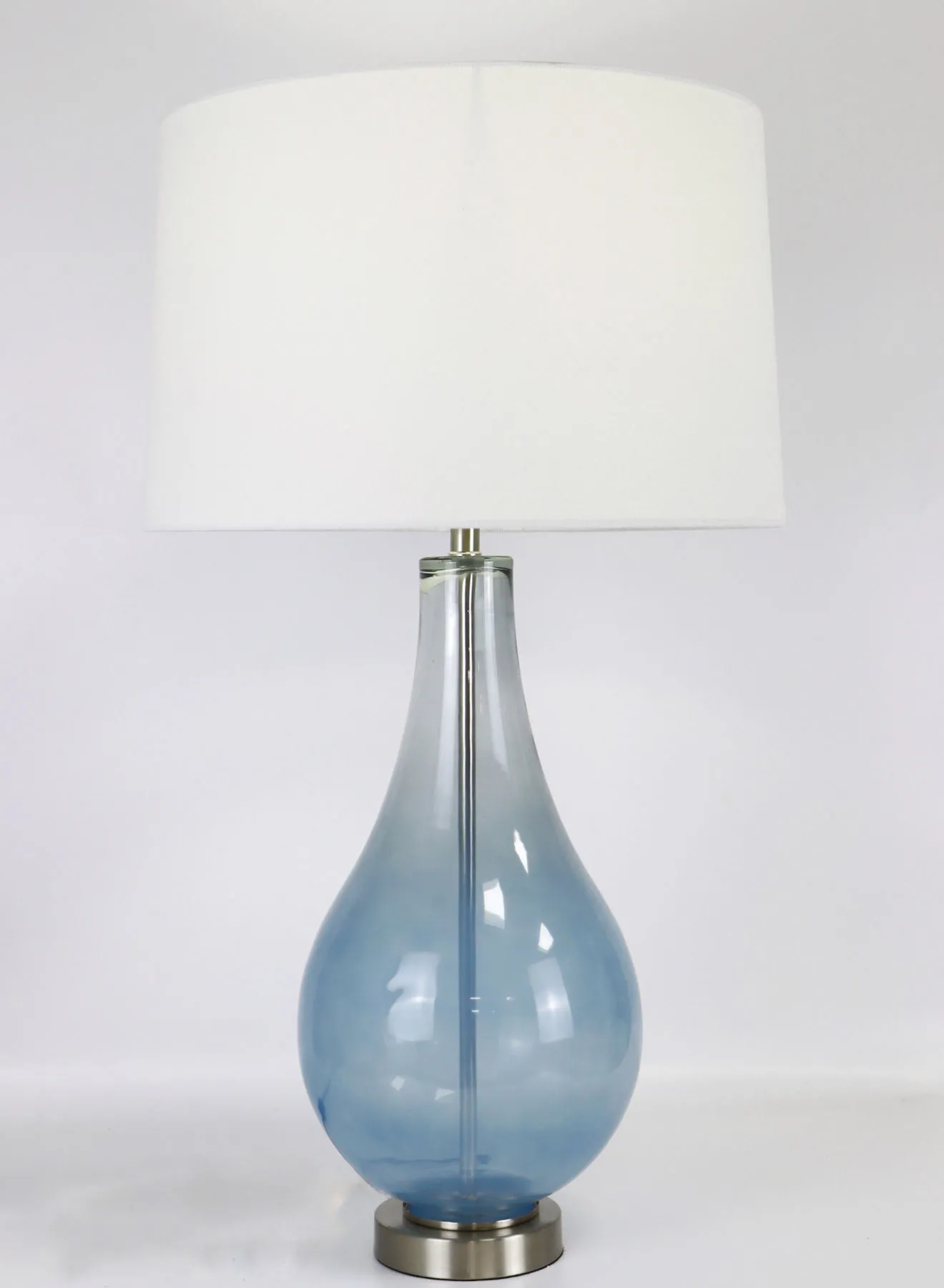 مصباح طاولة زجاجي بتصميم عصري من التبديل مادة فاخرة فريدة من نوعها لمنزل أنيق مثالي RSN71026 أزرق / شفاف 16 × 28.2 أزرق / شفاف 16 × 28.2 بوصة