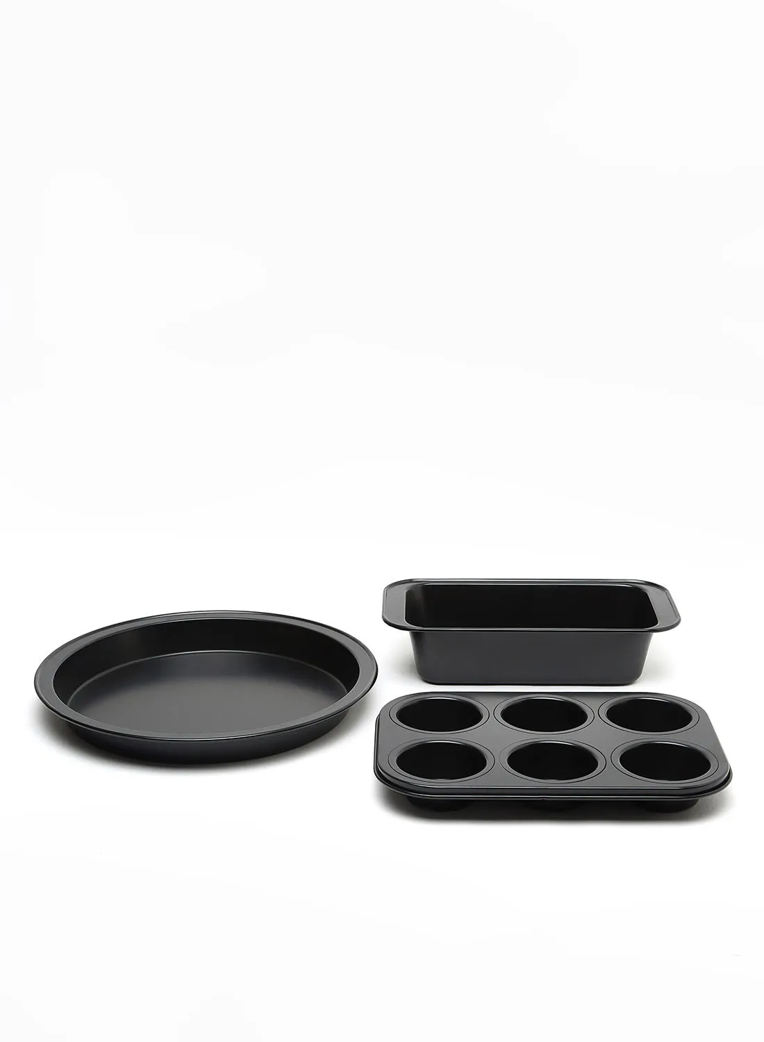 noon east 3 Piece Oven Pan Set - Made Of Carbon Steel - Baking Pan - Oven Trays - Cake Tray - Oven Pan - Cake Mold - Black