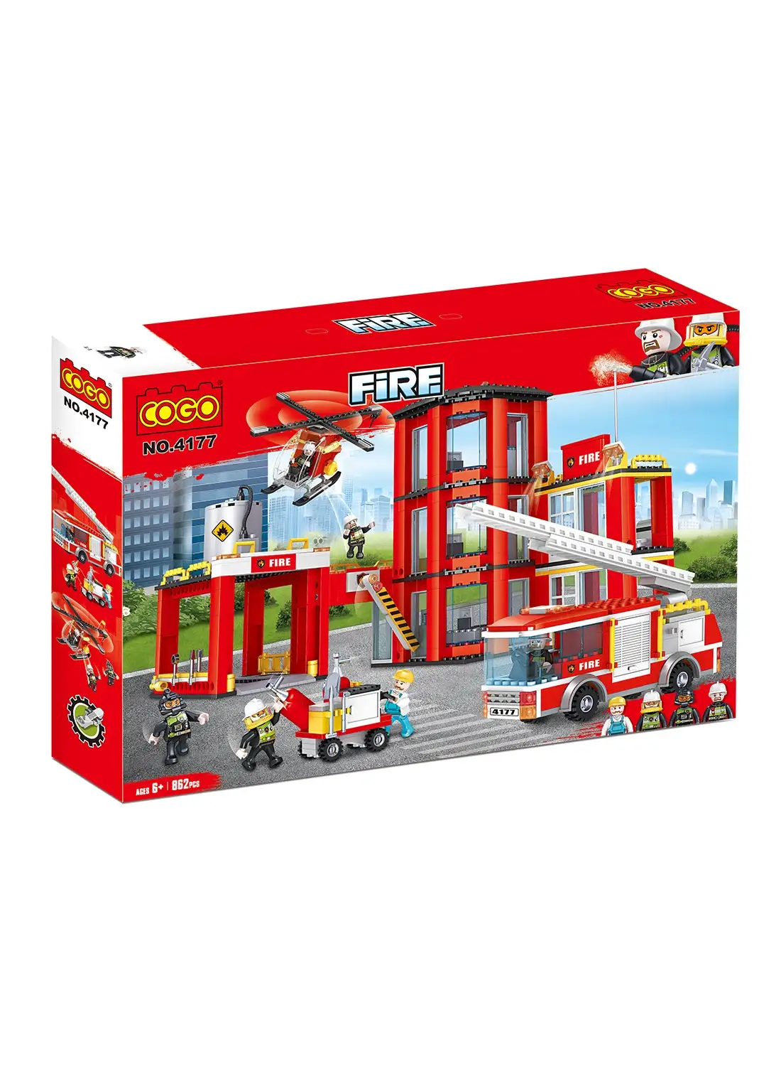 COGO 4177 862-Piece Firefighter Series Blocks Set 6+ Years