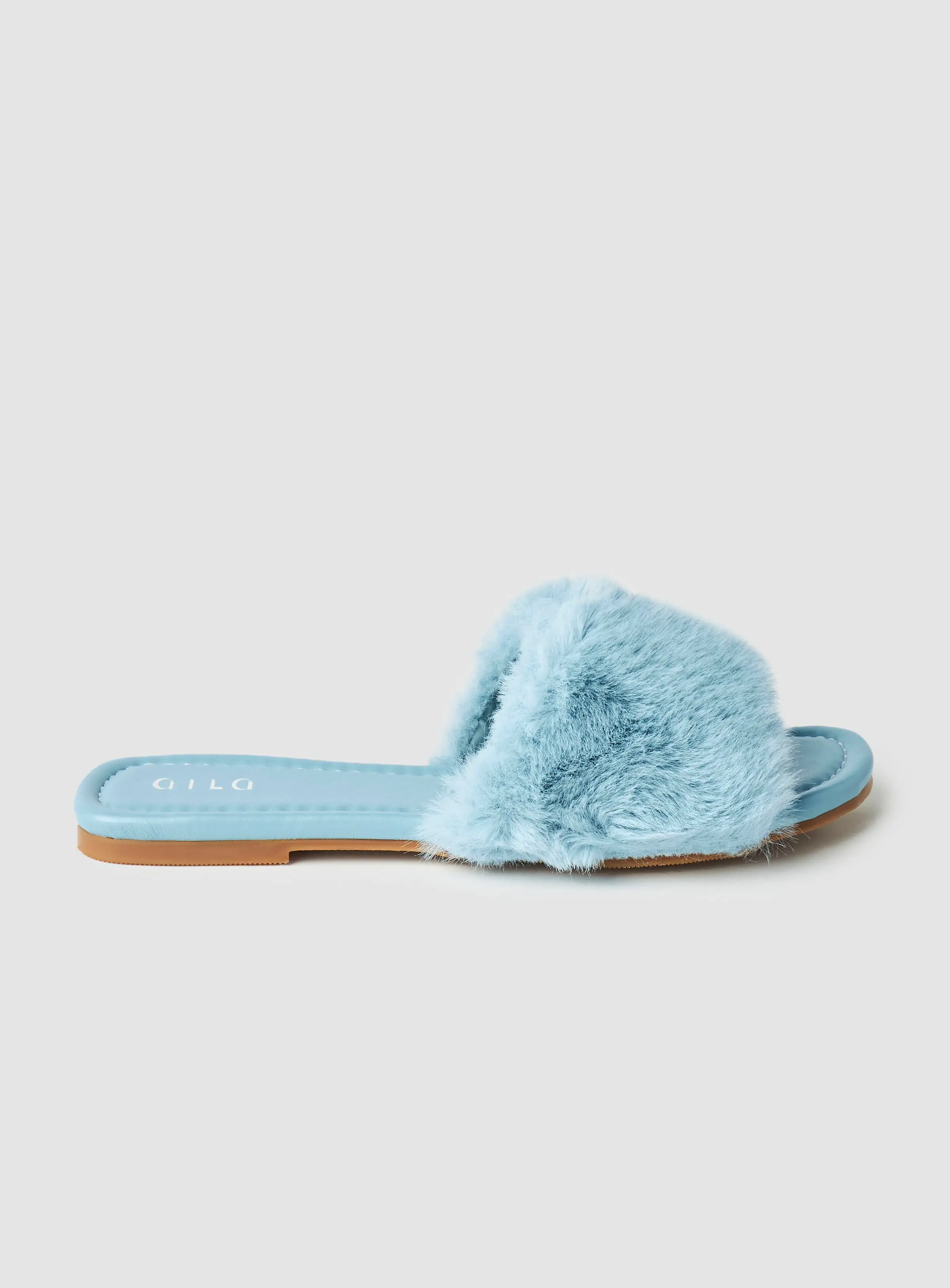 Aila Casual Flat Sandals Light Blue