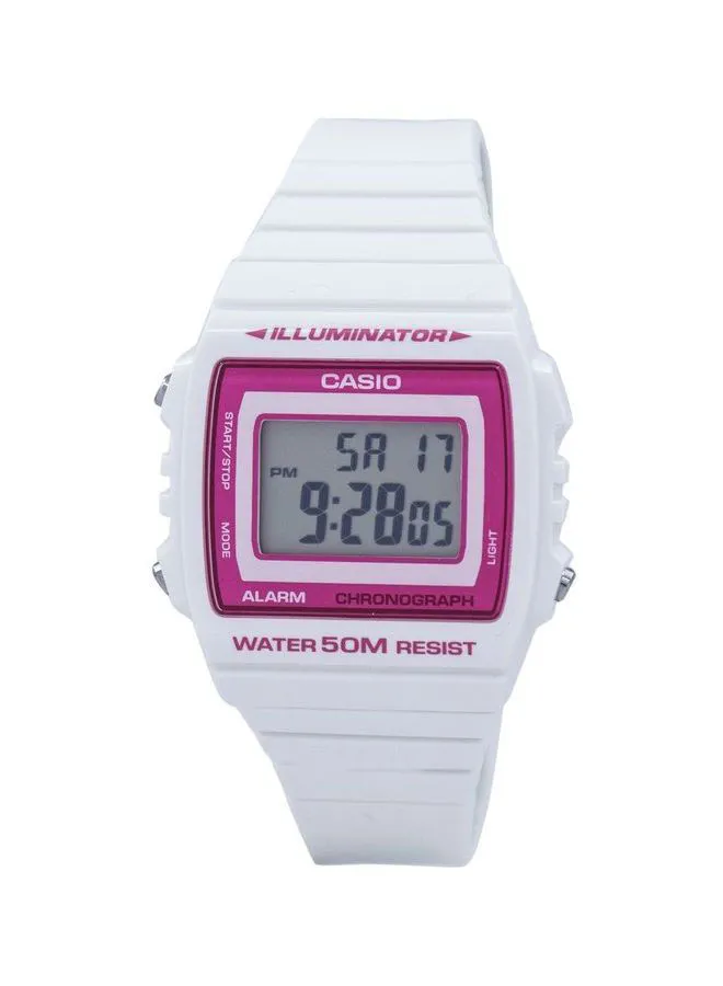 CASIO ساعة يد رقمية راتنج W-215H-7A2VDF - 41 ملم - أبيض