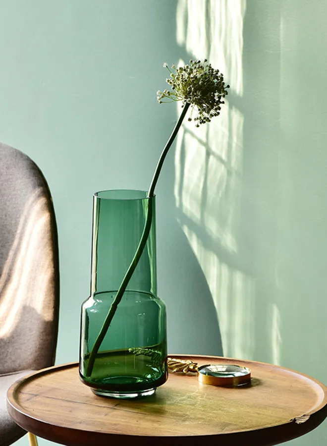 تبديل مزهرية زهور زجاجية مصنوعة يدويًا مواد ذات جودة فاخرة فريدة للمنزل الأنيق المثالي BX19-2813-203 أخضر 28 سم