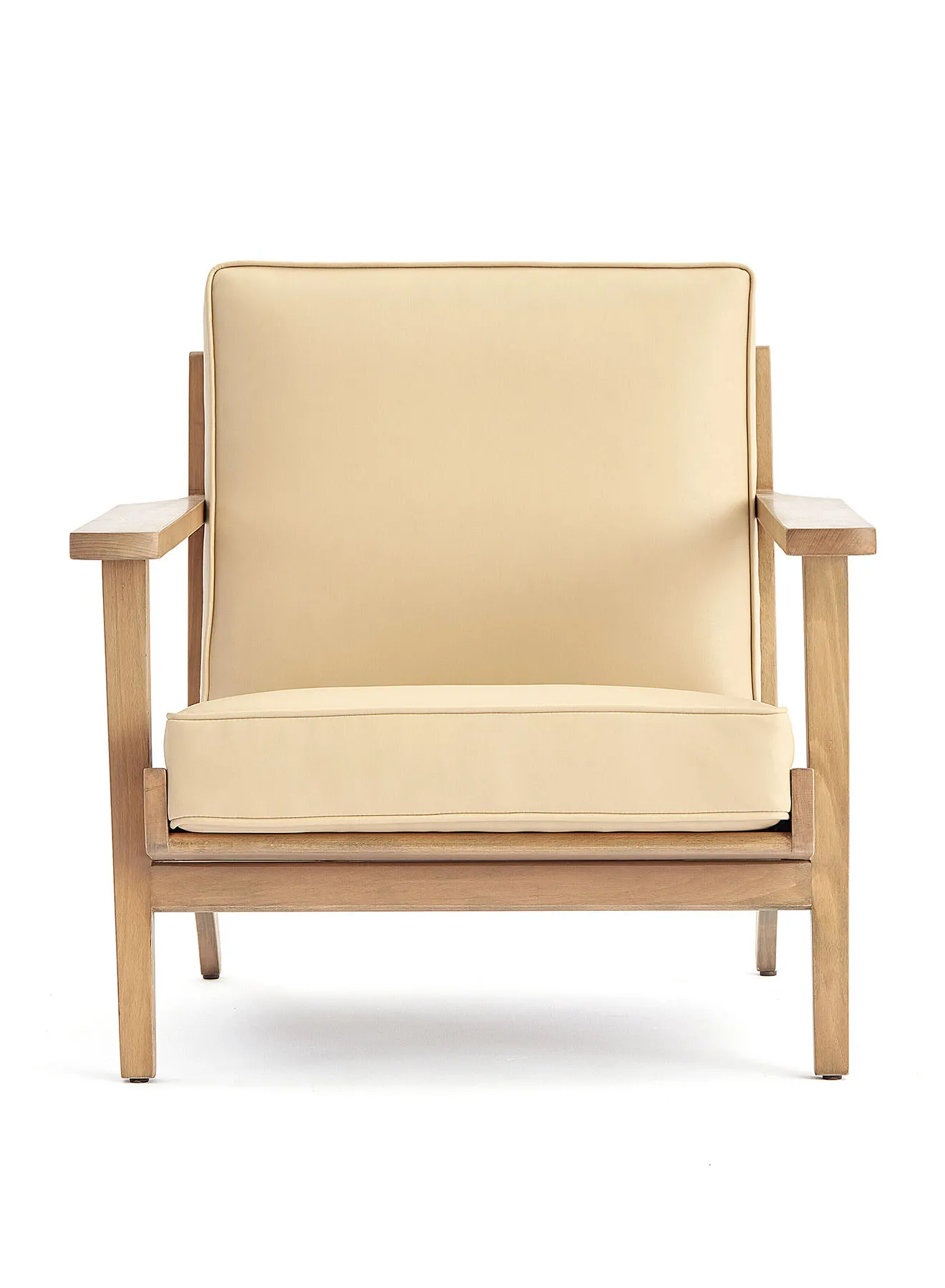 ebb & flow Armchair Luxurious - In Beige Wooden Chair Size 710 X 775 X 725