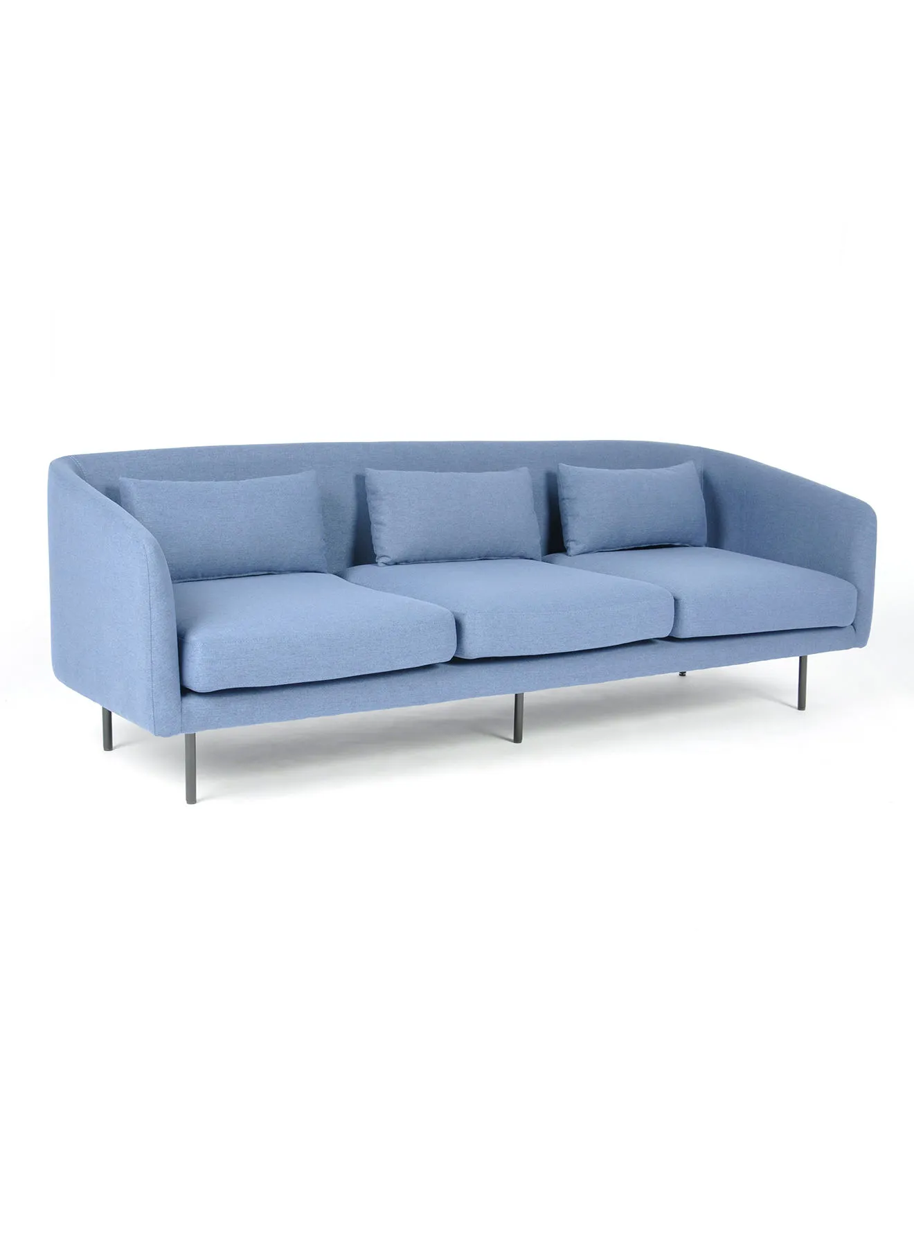 Switch Sofa - Upholstered Fabric Blue Wood Couch - 207 X 70 X 68.5 - 3 Seater Sofa Relaxing Sofa