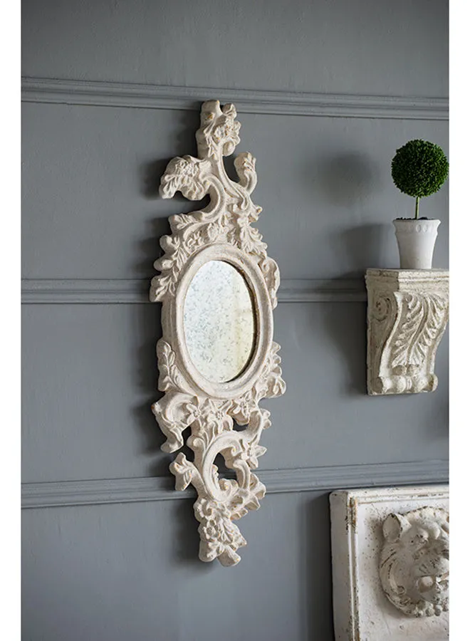 EBB & Flow مرآة حائط بتصميم عصري فريدة من نوعها مواد ذات جودة فاخرة لمنزل أنيق ومثالي أبيض 27 × 3.5 × 83 سم