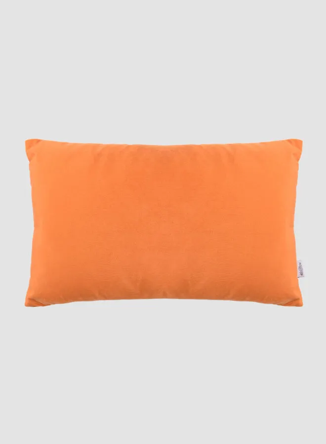 ebb & flow Velvet Solid Color Cushion, Unique Luxury Quality Decor Items for the Perfect Stylish Home Orange 30 x 50cm