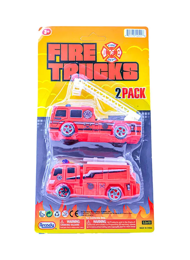 ARCADY 2Pcs Fire Rescue Truck Set On Blister Card