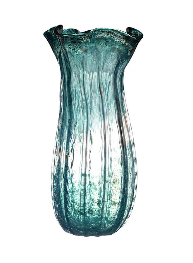 ebb & flow Modern Ideal Design Glass Vase Teal Unique Luxury Quality Material For The Perfect Stylish Home Teal 21 X 23 X 46cm