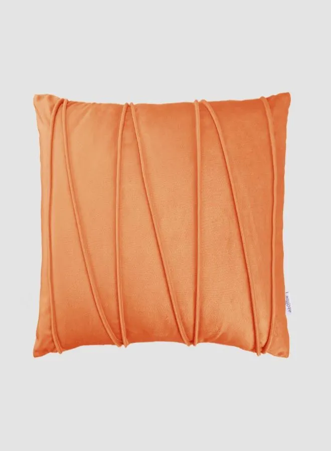 وسادة مخملية ثلاثية الأبعاد من جزيرة إيب آند فلو II ، عناصر ديكور فريدة ذات جودة فاخرة لمنزل برتقالي مثالي أنيق 55 × 55 سم