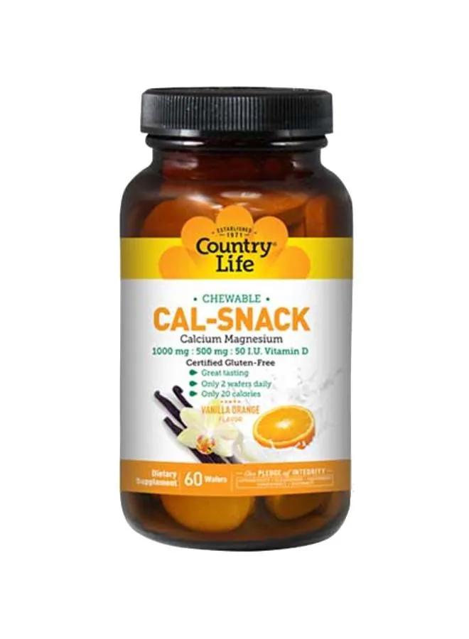 Country Life Cal-Snack Vanilla Orange Chewable Wafers 60's
