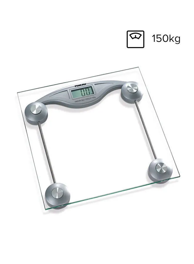 NIKAI Electronic Personal Scale NBS396 Glass/Silver