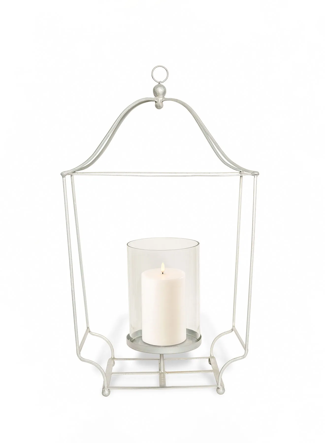 ebb & flow Modern Ideal Design Handmade Lantern  Unique Luxury Quality Scents For The Perfect Stylish Home Silver 10X9X27centimeter