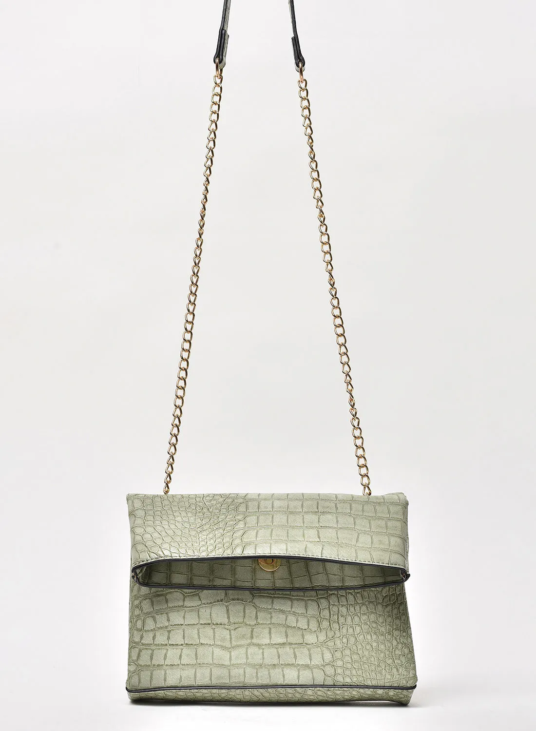 Jove Stylish Animal Pattern Chain Strap Crossbody Bag Green