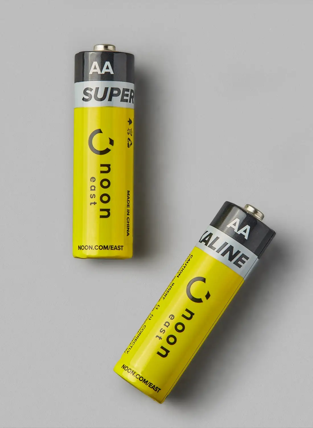 noon east 2-Piece LR6 AA Alkaline Battery Set Yellow/Black