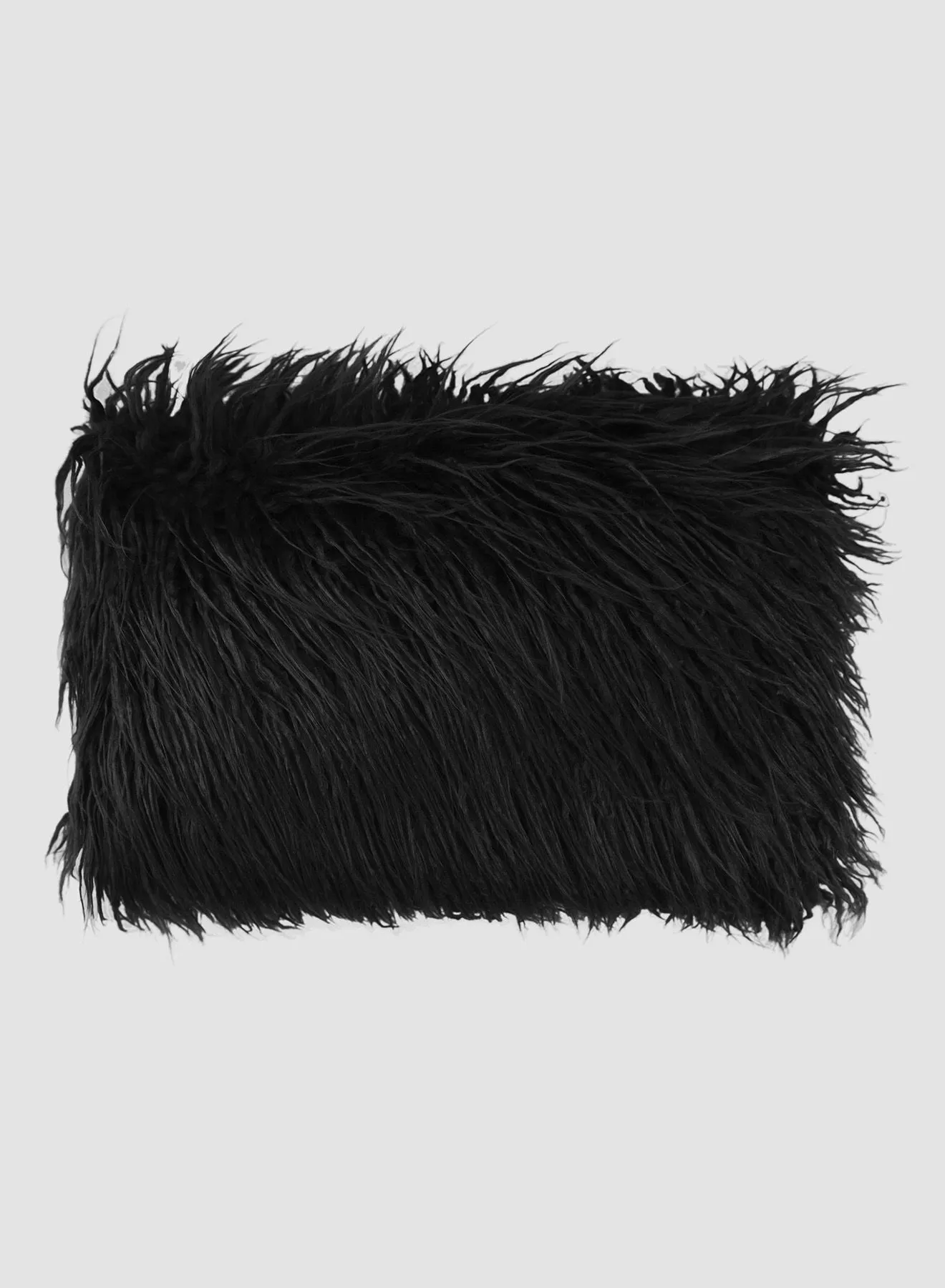 ebb & flow Faux Fur Cushion, Unique Luxury Quality Decor Items for the Perfect Stylish Home Black 30 x 50cm