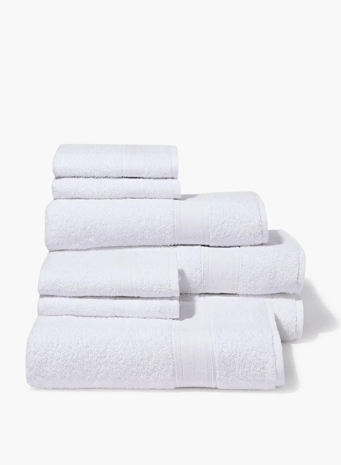 Amal 8 Piece Bathroom Towel Set - 400 GSM 100% Cotton Terry - 4 Hand Towel - 2 Face Towel - 2 Bath Towel - White Color -Quick Dry - Super Absorbent