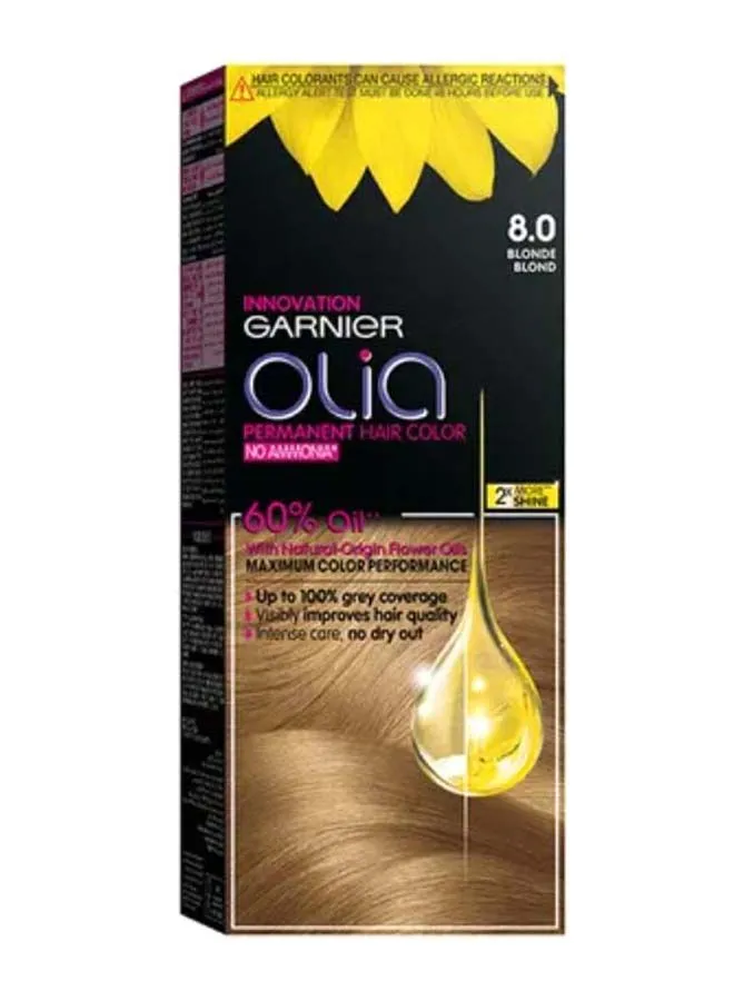 Garnier Olia, No Ammonia Permanent Hair Color With 60% Oils, 8.0 Blonde