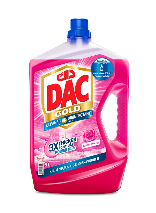 Dac Gold Multi-Purpose Disinfectant And Liquid Cleaner With 3X Thicker Formula Rose Gold Rose 3Liters