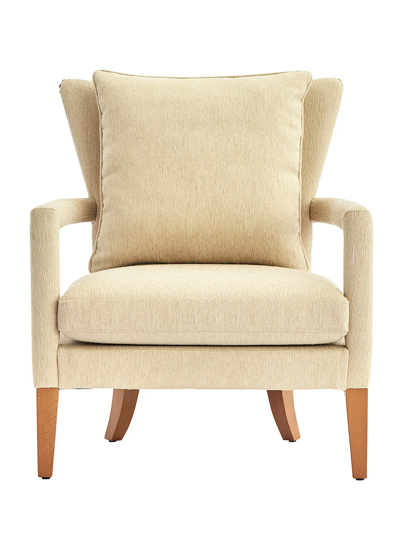 ebb & flow Armchair Luxurious - In Beige Wooden Chair Size 710 X 760 X 855