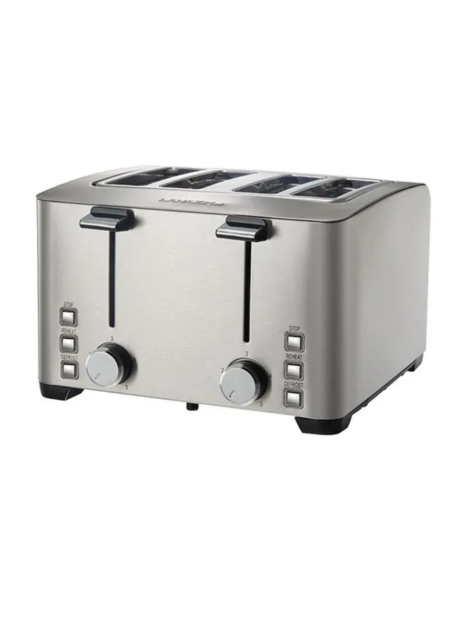 LAWAZIM 4-Slice Electric Stainless Steel Toaster  With Crump Tray 1500 W 05-2500-04 Silver