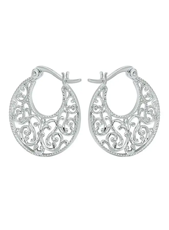 Aila Elegant Design Brass Hoop Earrings