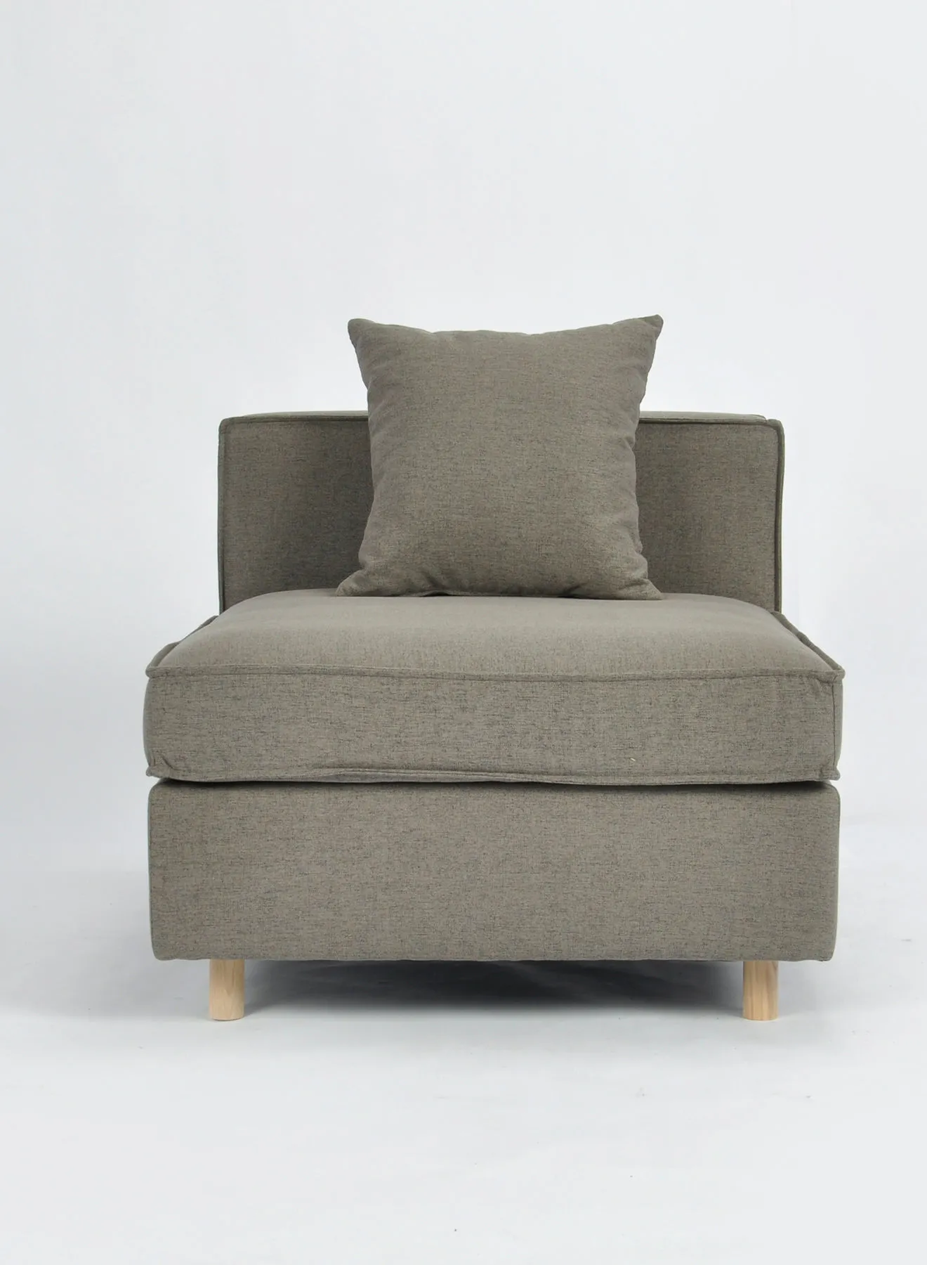 كرسي بذراعين سويتش - أريكة خشبية منجد باللون الرمادي - 75 × 90 × 81 - أريكة استرخاء