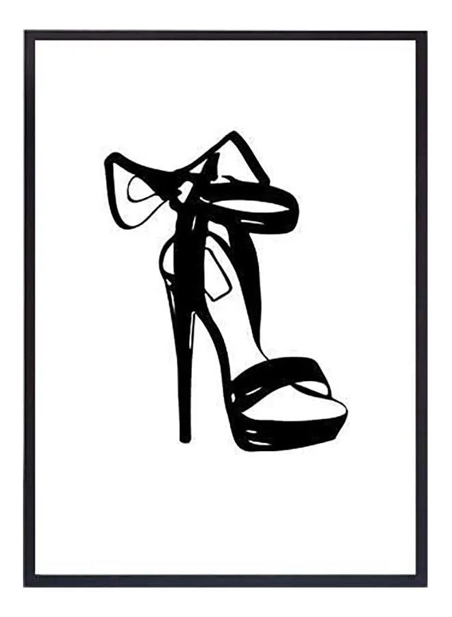 لوحة قماشية مطبوعة بحذاء أسود من ديكوريك أسود / أبيض 57 × 71 × 4.5 سم