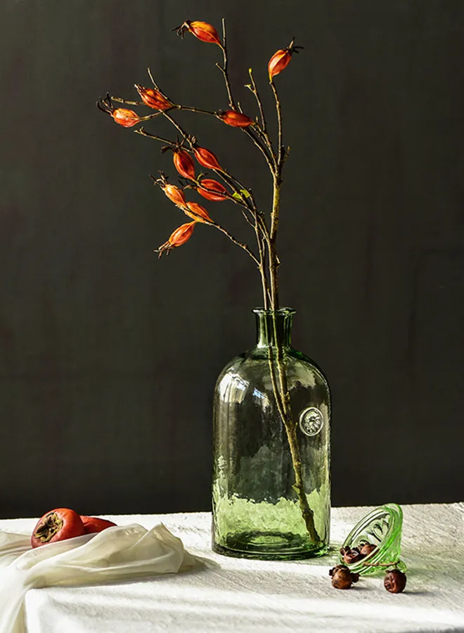 تبديل مزهرية زهور زجاجية حديثة مصنوعة يدويًا مواد ذات جودة فاخرة فريدة للمنزل الأنيق المثالي BX1223YLG أخضر 23 سم
