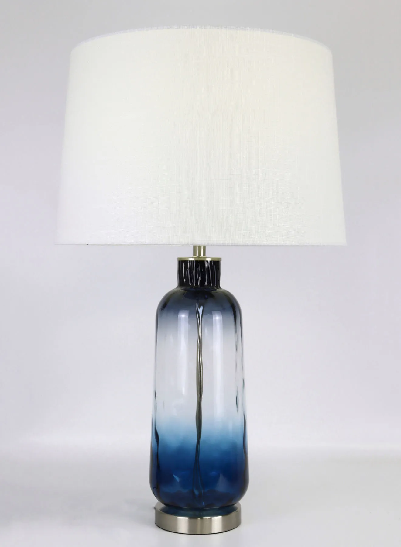 مصباح طاولة زجاجي بتصميم حديث من التبديل ، مادة فريدة من نوعها ذات جودة فاخرة لمنزل أنيق مثالي RSN71031 أزرق 17 × 27 أزرق 17 × 27 بوصة