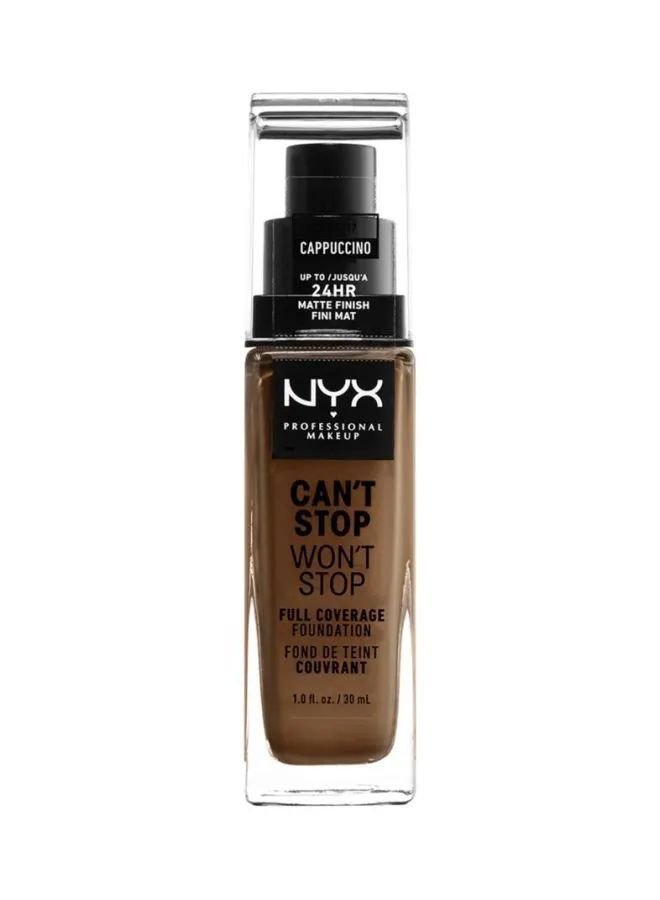 NYX PROFESSIONAL MAKEUP Can't Stop Won't Stop Full Coverage Foundation Cappuccino