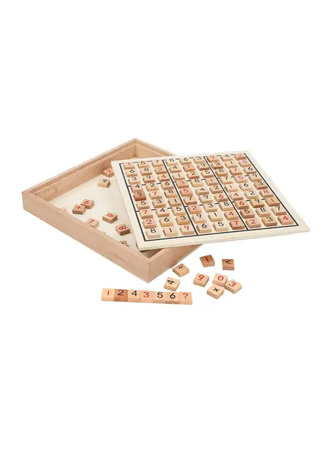 صندوق لعبة سودوكو الخشبي للاطفال السعداء