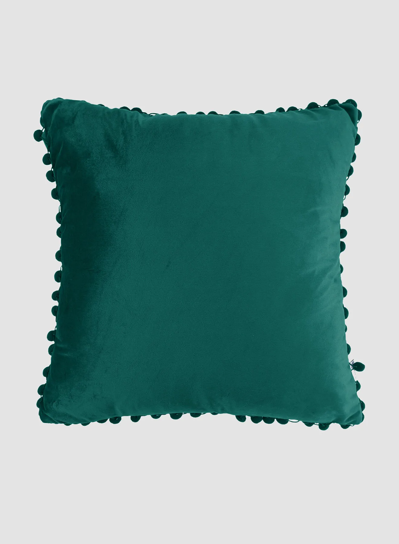 Switch Velvet Cushion  with Pom-poms, Unique Luxury Quality Decor Items for the Perfect Stylish Home Light Green 45 x 45cm