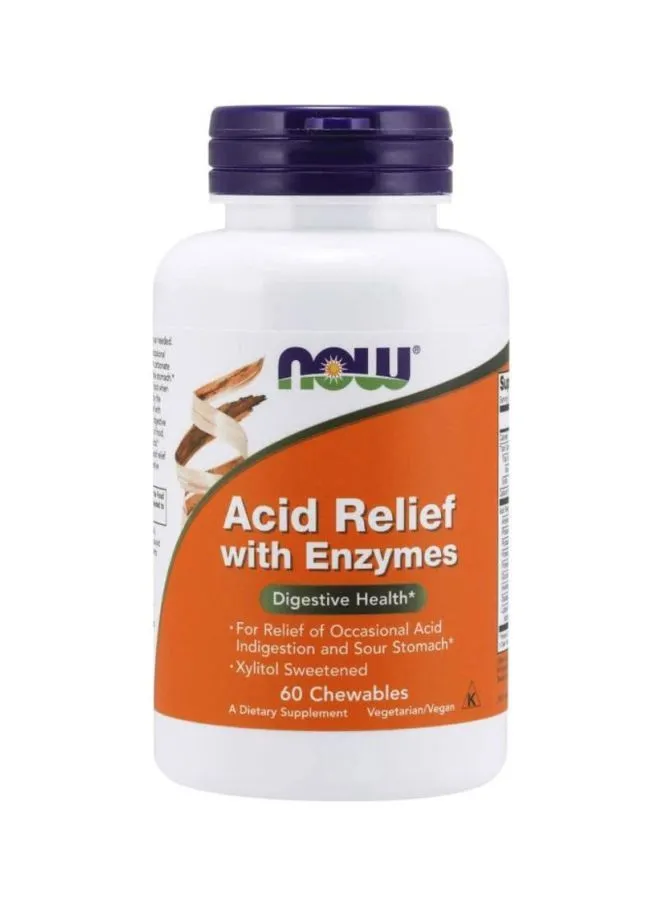Now Foods Acid Relief With Enzymes 60 Chewables