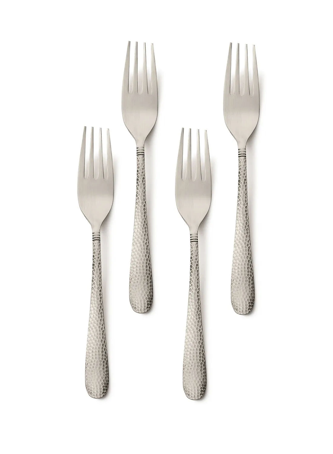 Amal 4 Piece Forks Set - Made Of Stainless Steel - Silverware Flatware - Fork Set - Serves 4 - Design Silver Aster